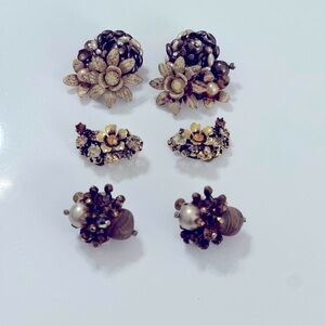 Elegant Gold and Brown Floral Jewelry Set
